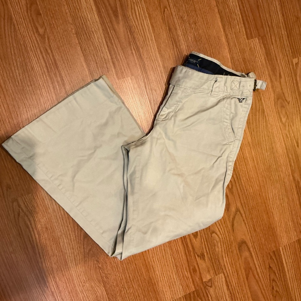 American Eagle Outfitters Women's Wide Leg Beige Pants 14x29